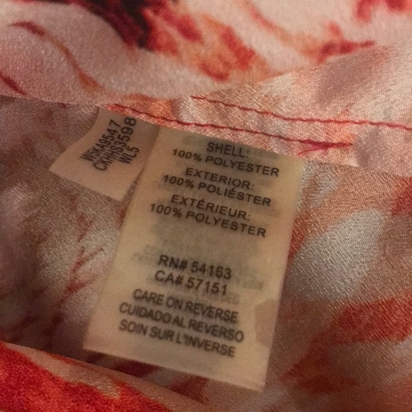 Calvin Klein coral and red snake skin print blouse - Picture 7 of 7